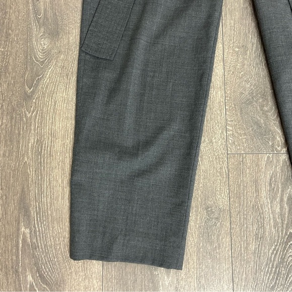 Aritzia Wilfred Jallade Pants Tie Front Heathered Grey High Rise Waist Trousers - Picture 8 of 14